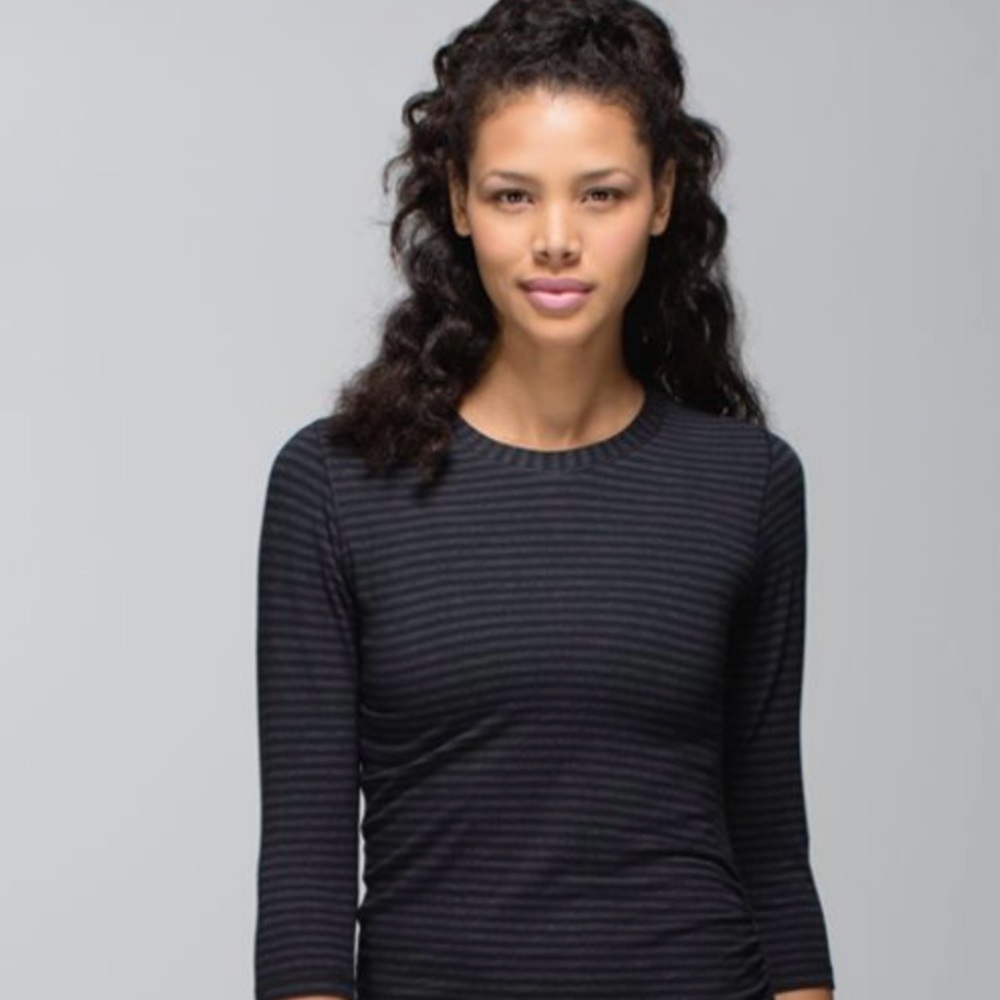 Lululemon Anytime Classic Stripe Heathered Black